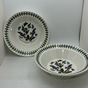 Set of 2 Portmeirion Oatmeal Bowls, Speedwell, The Botanic Garden Collection
